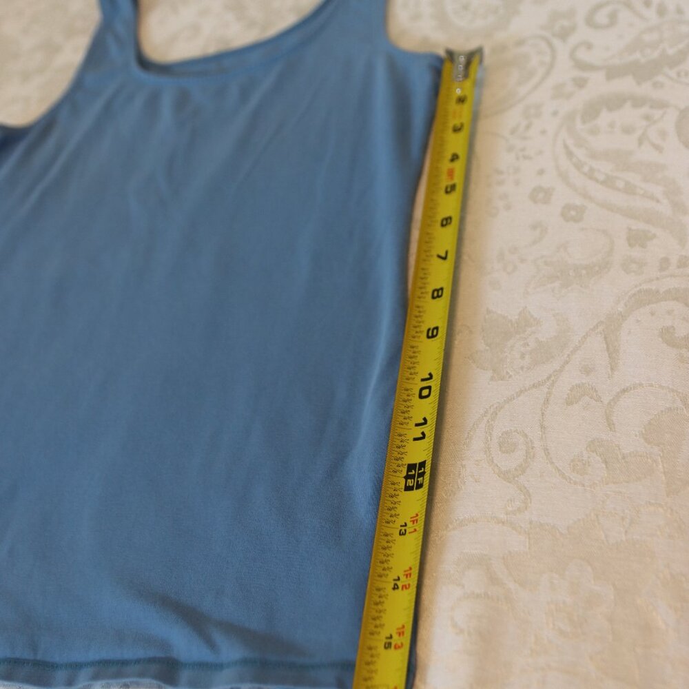 J. Jill Small Perfect Tank Light Blue Cotton Spandex Blend Layering Casual - Picture 7 of 10